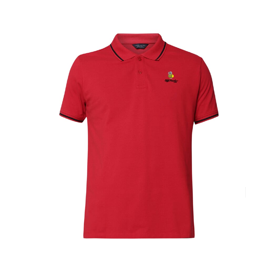Jack & Jones Men's Tipping  Polo T-Shirt Red